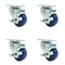Service Caster 3.5 Inch Blue Polyurethane Wheel Swivel Top Plate Caster Set with Brake SCC SCC-20S3514-PPUB-BLUE-TLB-4 - alternate 1